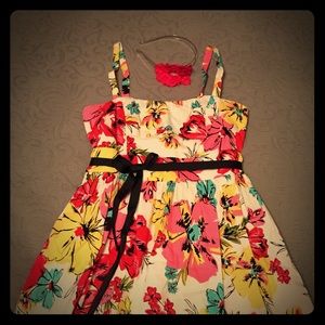 Floral sundress with flower headband
