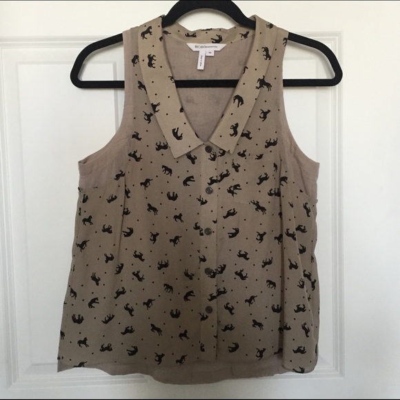 BCBGeneration Horse Print Sleeveless Top
