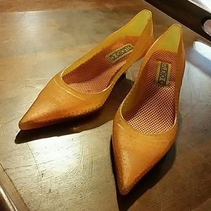 Orange heeled jellies