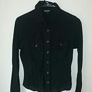 Black Sheer Westen Cropped shirt barely worn