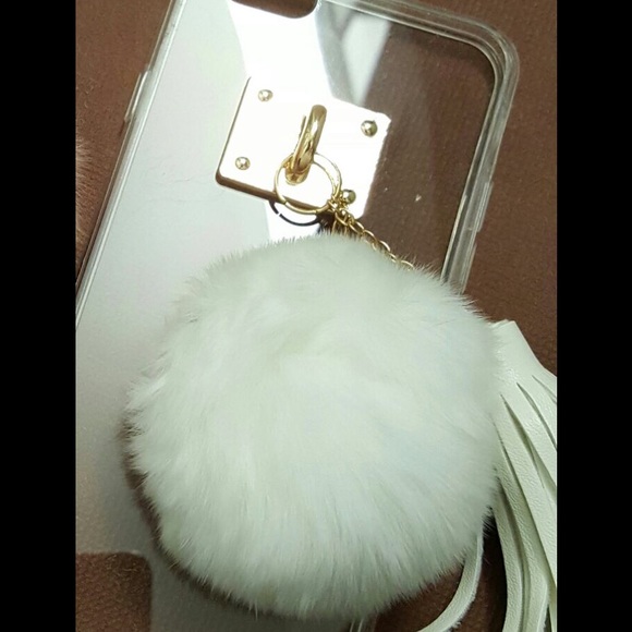 Iphone 6 plu, iphone 6,Rabbit Fur Ball Tassels Met - Picture 2 of 2