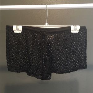 Black cover up shorts