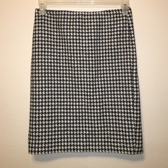 Black and White Wool Skirt