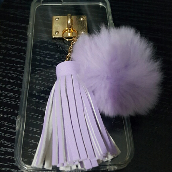 Iphone 6& 6 plus  Rabbit Fur Ball Tassels Metal - Picture 2 of 2