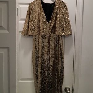 Gold sequin party dress