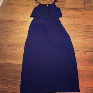 Navy sheer flowy maxi