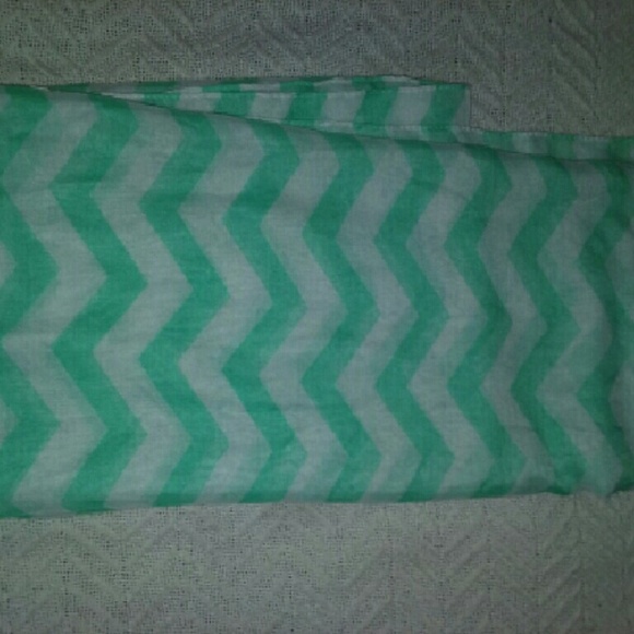 Mint and white sheer chevron loop scarf - Picture 1 of 1
