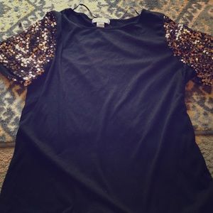 Black sequined shirt