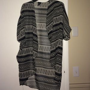 Tribal Black & White Kimono