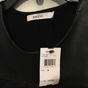 Bailey 44 leather trim blouse