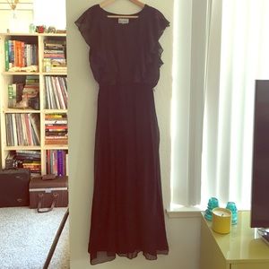Black chiffon evening gown