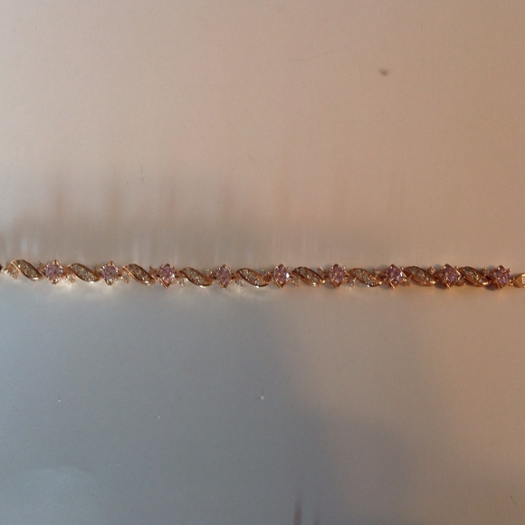 Swarovski Pink Crystal 18KT Gold Filled Bracelet - Picture 3 of 3