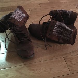 Target Zip Up/Lace Up Brown Boots