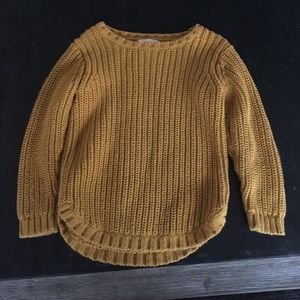 Toddler mustard yellow cable knit sweater