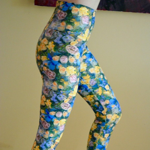 American Apparel floral print polyester leggings