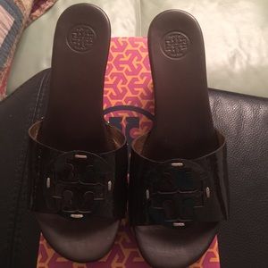 Tory Burch Patent Leather Wedges Size 8