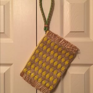 LOFT- women's Small Straw Summer Wristlet.