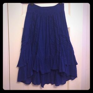 Anthropologie HD Paris Blue ruffle skirt