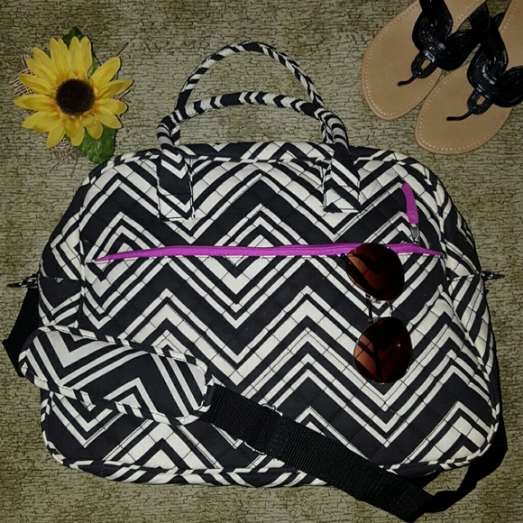 Boutique Handbags - Chevron Weekender Travel Duffel Bag
