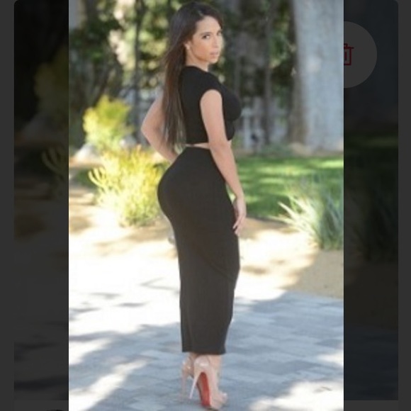 Black Twist Maxi Skirt 2 Piece - Picture 2 of 2