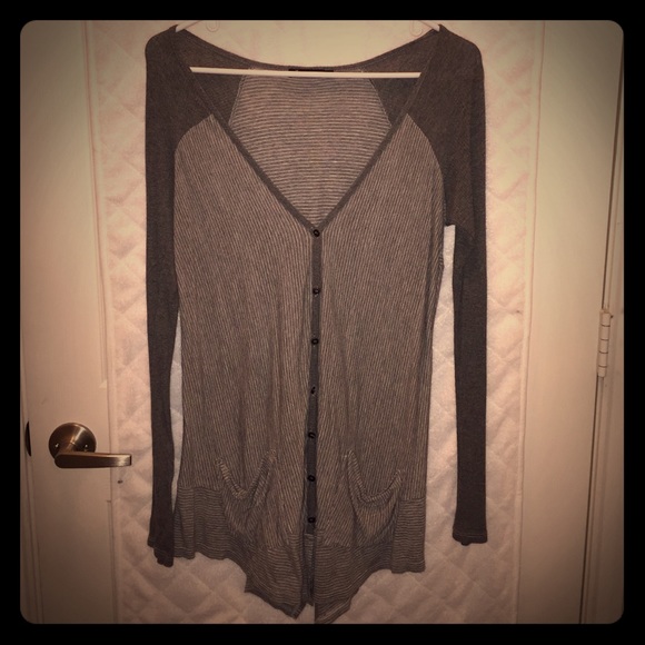Grey striped Ella Moss cardigan