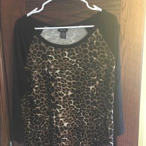 New with tags Rue 21 baseball leopard top