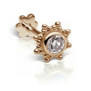 Rose Gold and Cubic Zirconia Starburst Stud