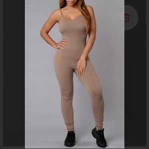 Khaki Spaghetti Strap Jumpsuit