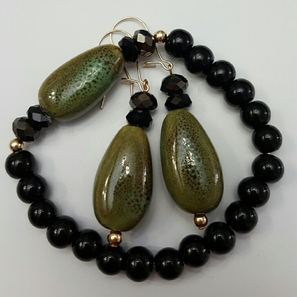 Porcelain Bracelet and Earrings Set