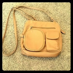 Tan cross body purse