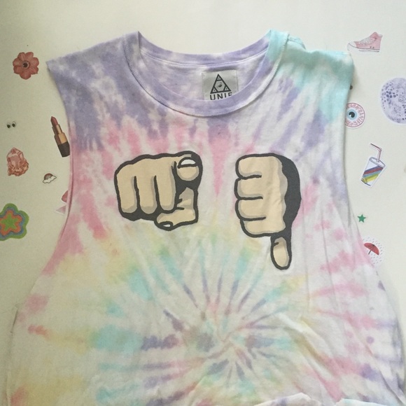 unif you suck tie dye muscle tee