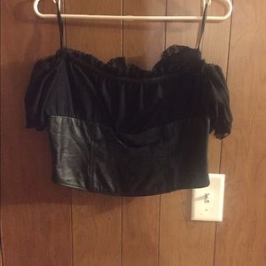 Real leather half top