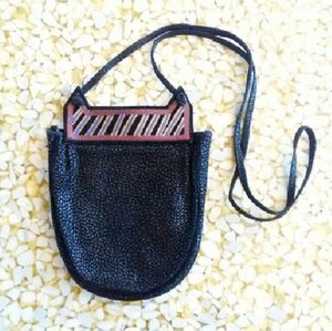 SOLD Vtg 80s Crossbody Handpainted Suede Purse Bag