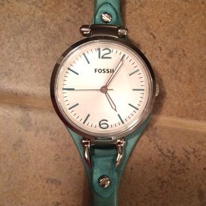 Teal Fossil Watch