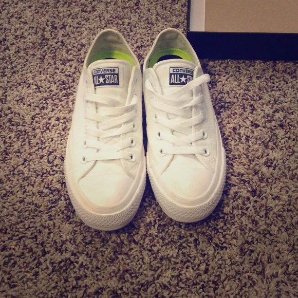 Low top all white converse