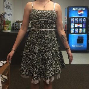 Black and white floral dress