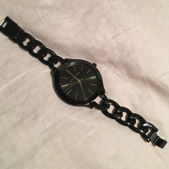 Black chain link Michael Kors watch