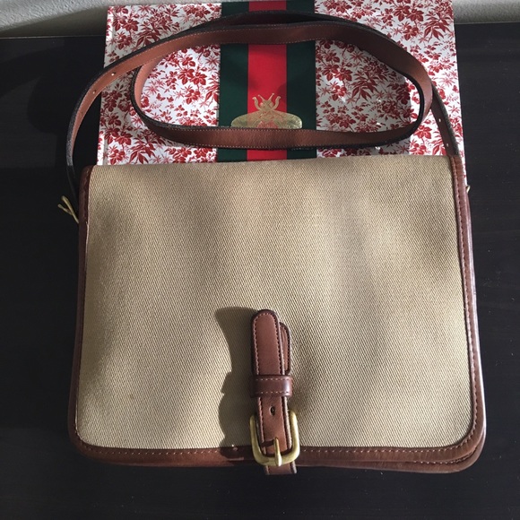 Coach Twill & Leather Crossbody Bag