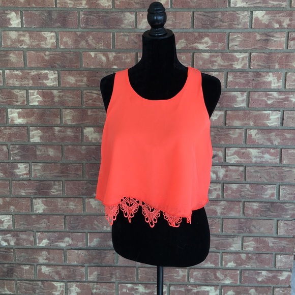 Neon orange crop top