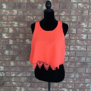 Neon orange crop top