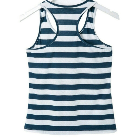 Blue and White Stripe Tank Top - Picture 2 of 2