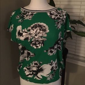 Zara Kelly Green Floral Short Sleeve Top