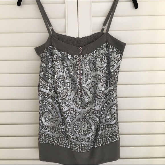 ✨2xHP✨ BCBGMaxAzria Silk Sequined Cami - Picture 2 of 3