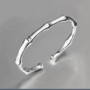 Sterling silver bamboo bangle bracelet