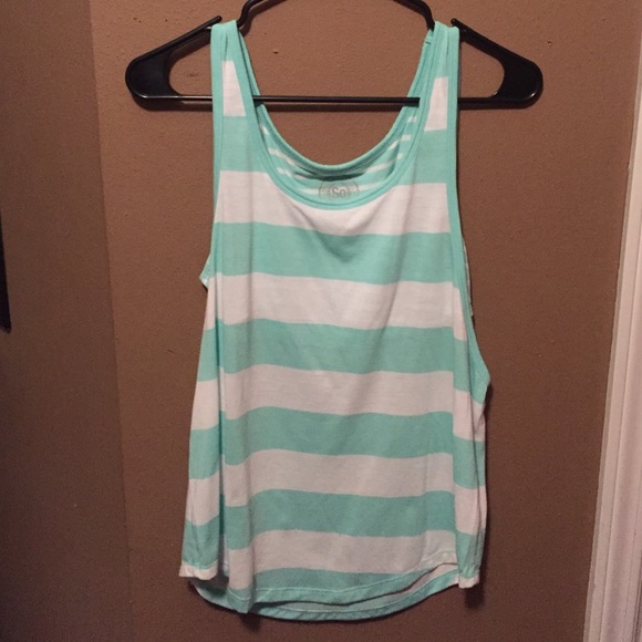 A teal and white sporty tank!