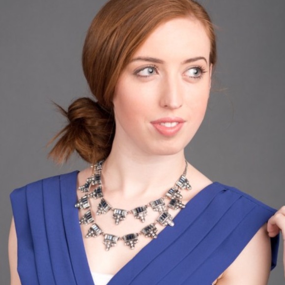 Blue ice bib necklace