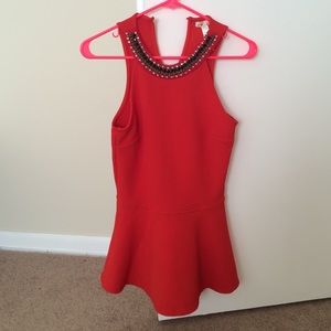 Peplum top with gemstones