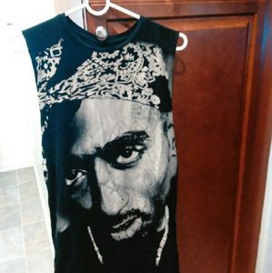 Tupac cutout oversized tee