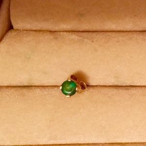 Emerald and Gold Stud Earring - one piece