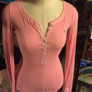 Pink long sleeve Hollister shirt. 💗